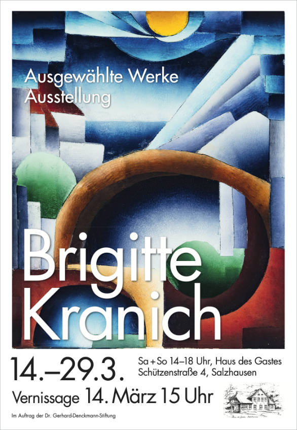 Plakat für eine Ausstellung mit Bildern von Brigitte Kranich