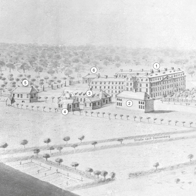 Ausschnitt der Zeichnung Schlossanlage Göhrde